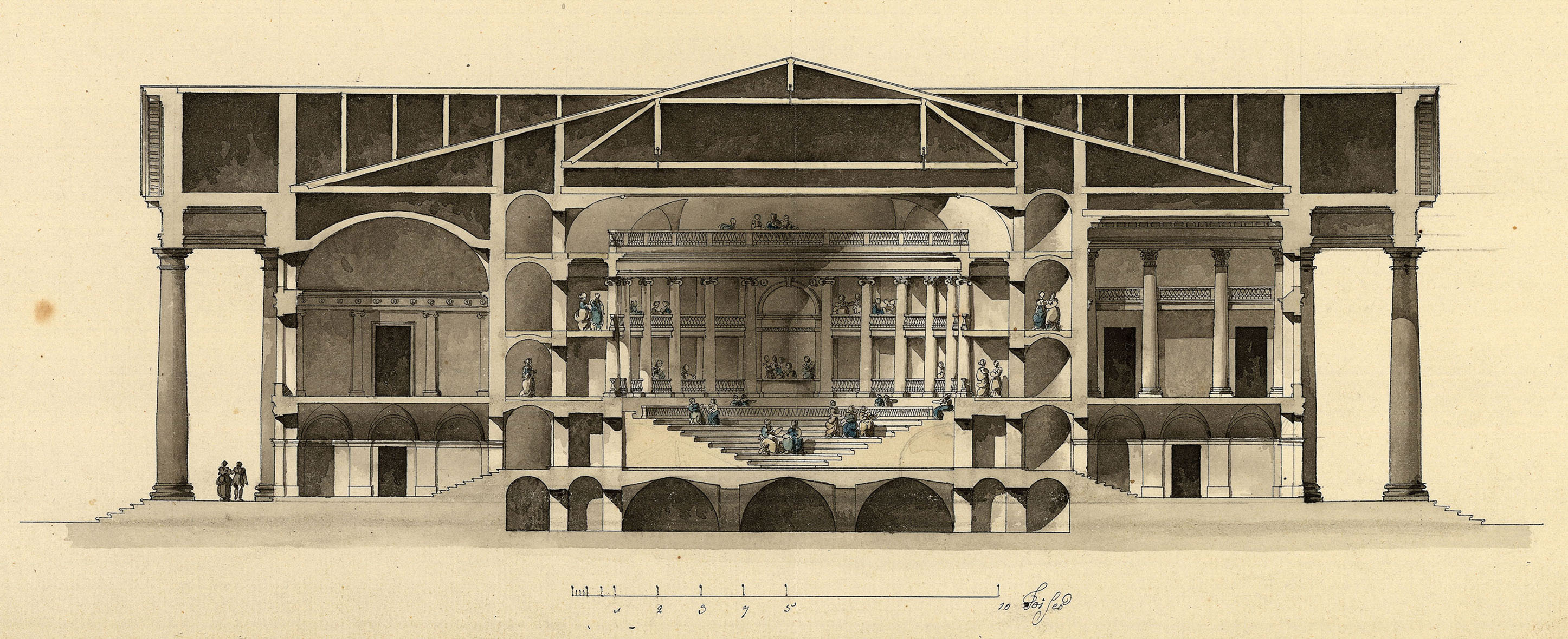 Giacomo Quarenghi- Progetto per un teatro all'antica- sezione. Accademia Carrara- Bergamo Giacomo Quarenghi- Progetto per un teatro all'antica- sezione. Accademia Carrara- Bergamo
